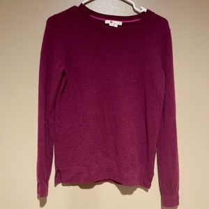 Boden 100% Cashmere Crew Neck Sweater Purple/plum Womens Sz Small